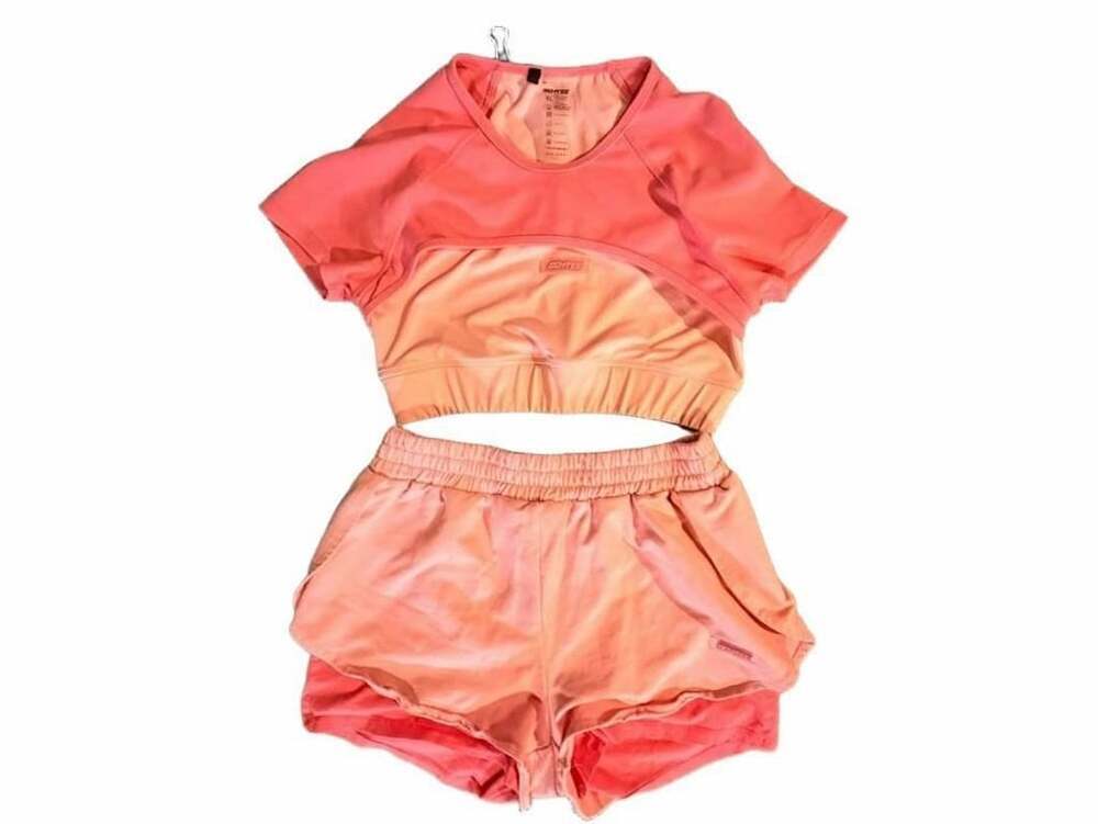 Bo+Tee Matching Set Top And Shorts Size XL Orange Athletic Lounge